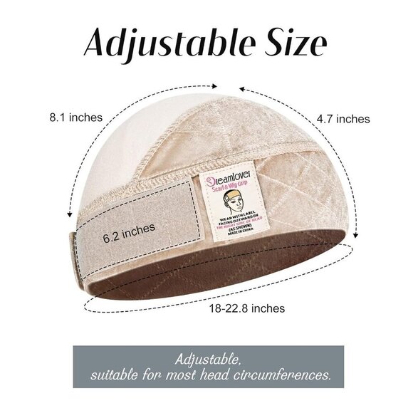 Wig Grip Cap Soft Breathable Adjustable No Slip Hair Loss Comfort Nude